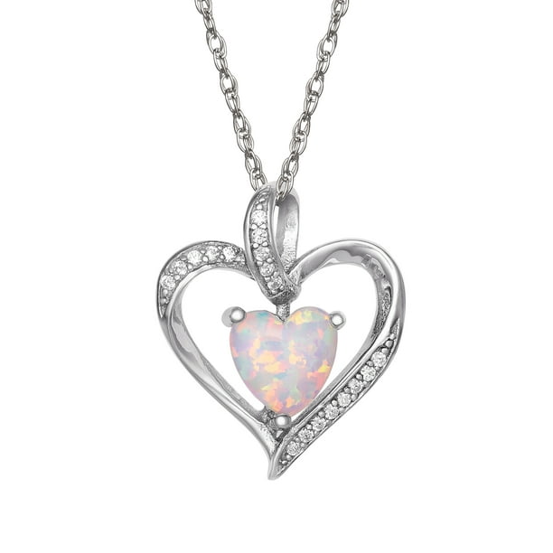 Jewel Zone US 0.08 Ct Round Cubic Zirconia MOM Heart Pendant Necklace in14K Gold Over Sterling Silver 
